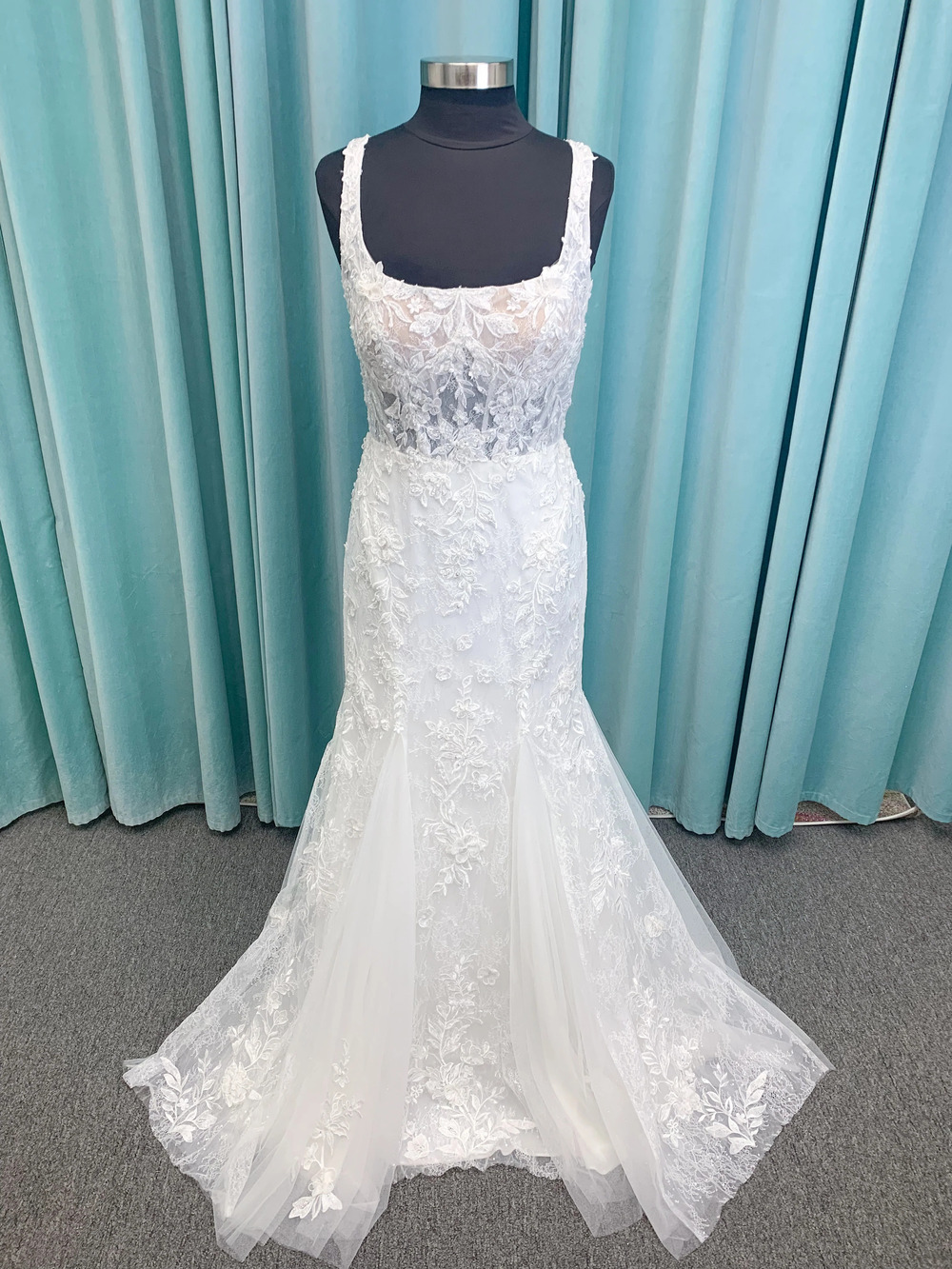 Morilee Style 2650 Rhea Square Neck Fit and Flare Wedding Dress with 3D Floral